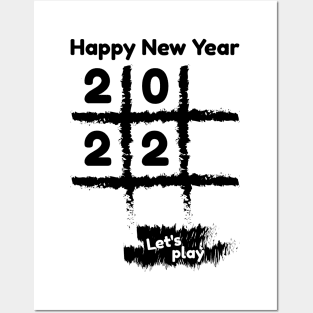 happy new year tic tac toe game Posters and Art